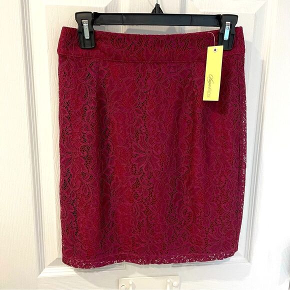 SugarLips Red Lace Mini Pencil Skirt Women’s Size S - Picture 1 of 5